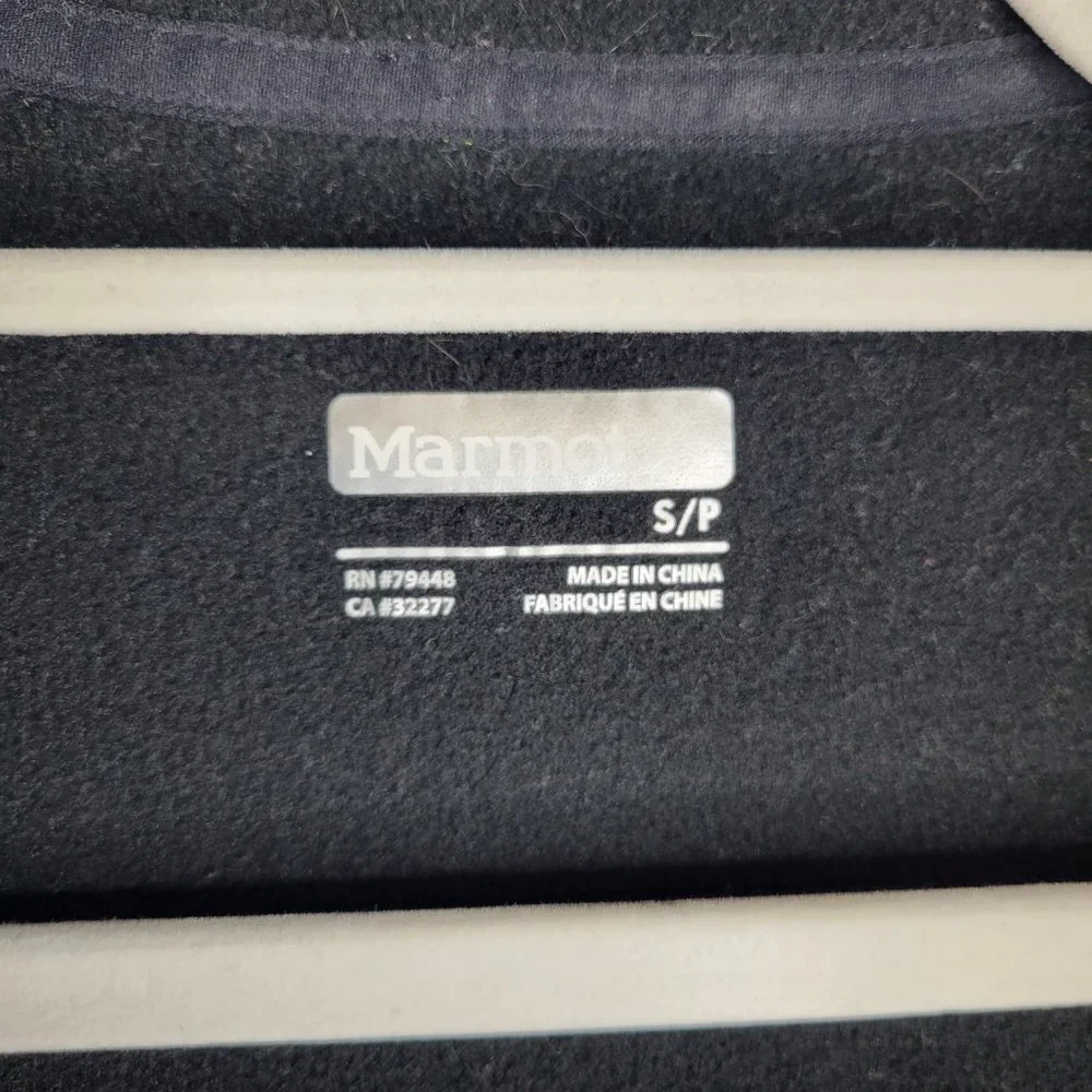 Marmot Men's Small Jacket Coat Black Green Full Zip Polartec - Picture 8 of 11